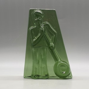 Vintage Lindshammar Glasbruk Sweden Green Glass Figurine / Paperweight, Designed by Christer Sjögren | Vintage Swedish Glasswork