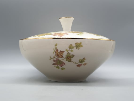 1960s Zeh, Scherzer Bavaria Dish With Lid & Gold, Floral