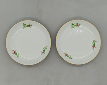 Pair of 1950s Fürstenberg Germany Porcelain Saucer Plates | Vintage German Porcelain