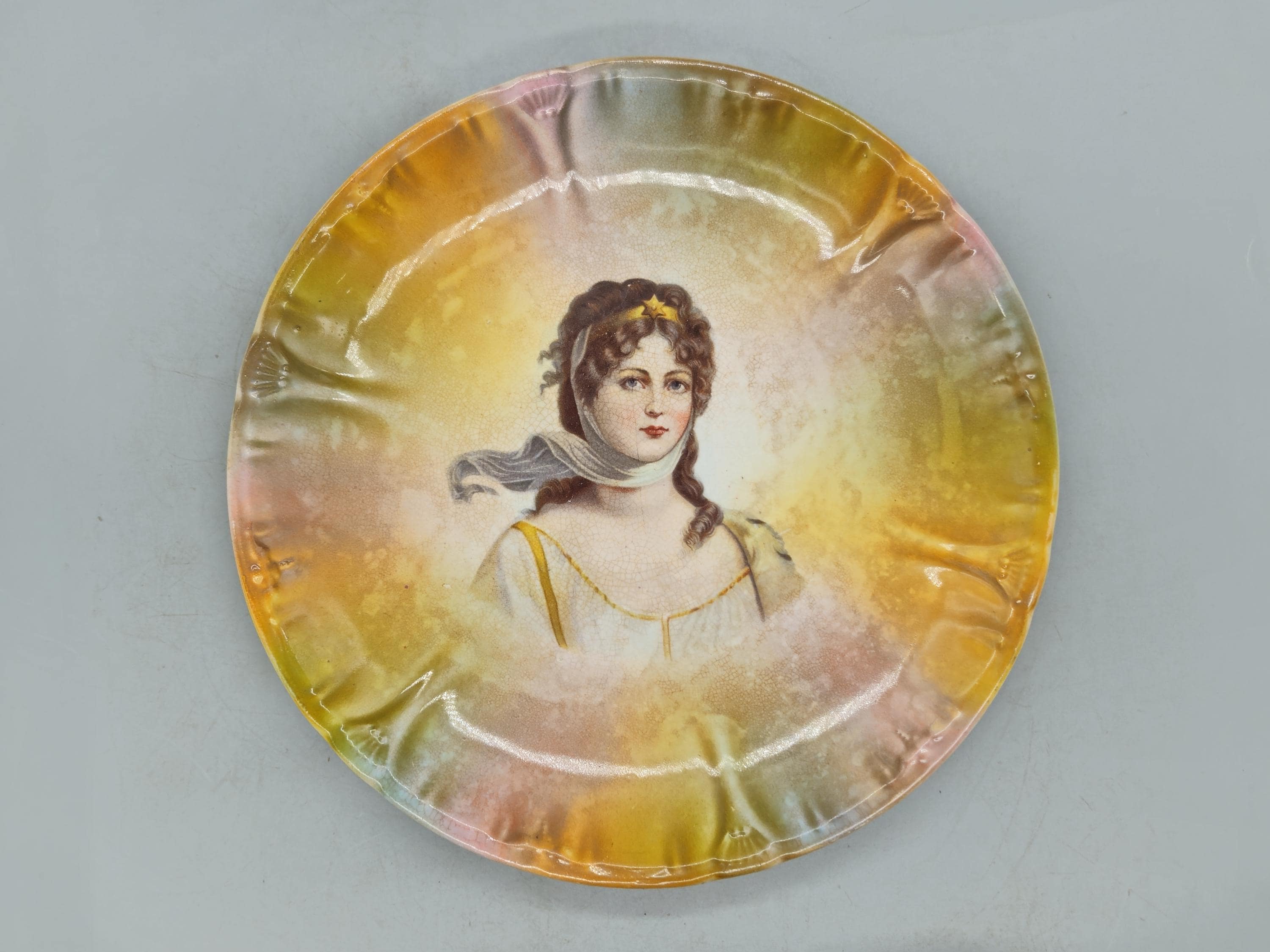1800s Franz Anton Mehlem Poppelsdorf Germany Porcelain Plate With