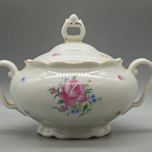 1920s Haas & Cžjžek Czechoslovakia Porcelain Sugar Bowl | Vintage Czech Pottery