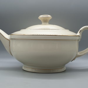 1930s Heinrich Winterling Bavaria &quot;Elfenbein&quot; Teapot With Gold Decorations | Vintage German Porcelain