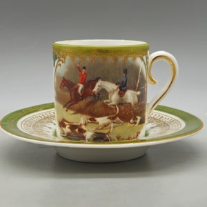 Vintage Oostenrijkse porseleinen espressokopje en schotel, duo koffieset | Vintage Oostenrijks aardewerk