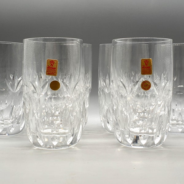 Set of 6 Nachtmann Bleikristall Bavaria Crystal Cut Glass Glasses | Cut With Diamonds / Mit Diamanten Geschliffen | Vintage German Glass