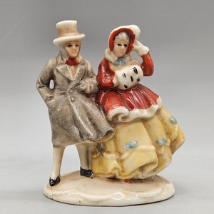 1800s Carl Schneider Gräfenthal Porcelain Figurine of a Pair of Victorian Aristocrats | No. 20936 | Antique / Vintage German Porcelain