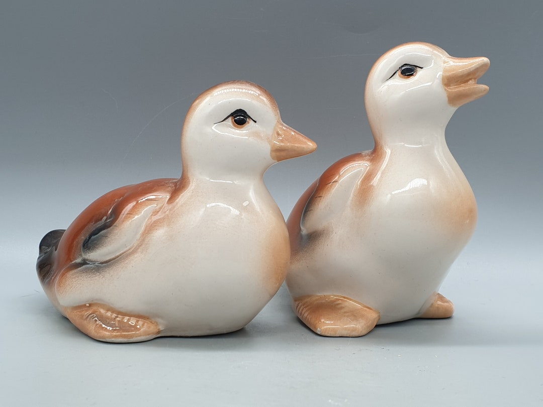 Pair of Vintage Porcelain Duck Figurines Etsy