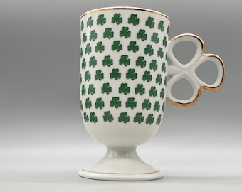Vintage Japanese Clover Decorated Mug | Made in Japan