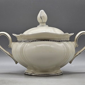 1940s Rosenthal Kronach Germany &quot;Elfenbein Victoria&quot; Porcelain Sugar Bowl | Vintage German Porcelain