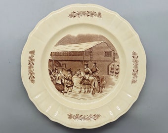 1800s Gustavsberg Sweden "Gustaf Wasa" Porcelain Dinner Plate | Vintage Scandinavian Porcelain