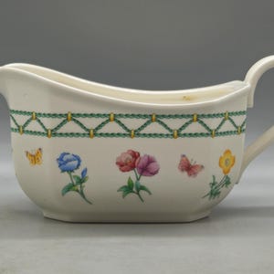 1990s Villeroy & Boch Germany &quot;Casa Verde&quot; Vitro-Porcelain Saucière / Sauce Boat / Gravy Boat | Vintage German Pottery