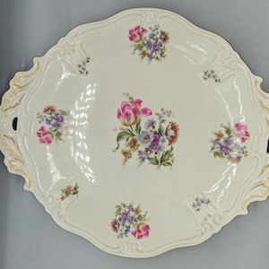 1970s Reichenbach Germany Large Porcelain Serving Tray / Platter | Vintage German Pottery