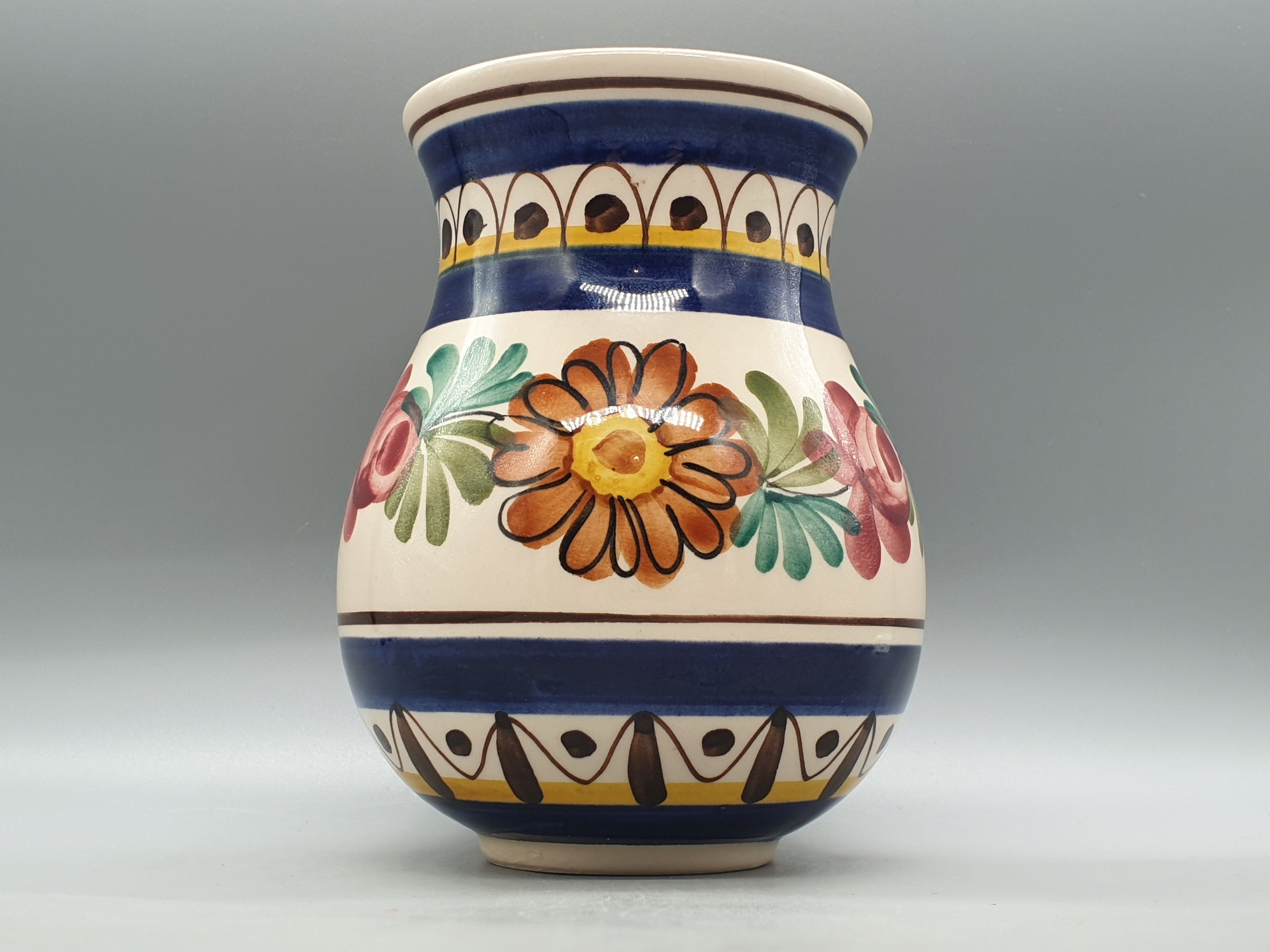 抽象デザイン 陶器製花瓶 ヴィンテージ Schwaz Keramik オーストリア 花飾り付き花瓶