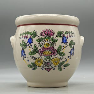 Vintage Aksini Stentøj Denmark Keramik Vase / Pflanzentopf, von Aksel Sigvald Nielsen | Skandinavische Keramik