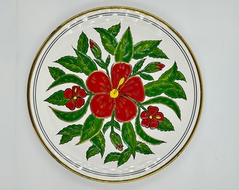 Vintage Hand Made Ceramic Plate Wall By Rodos Greece
