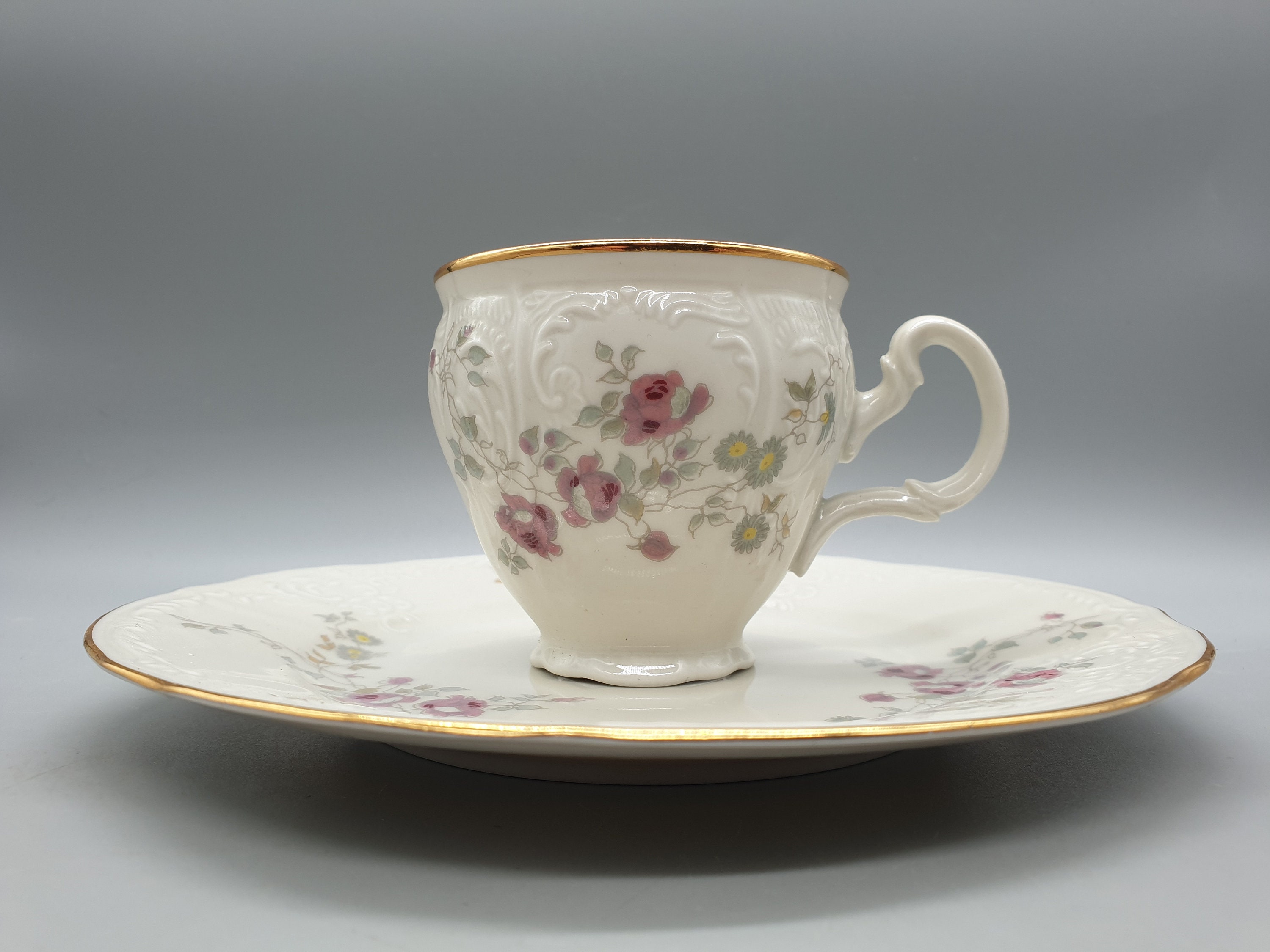 1970s Concordia Lesov Bernadotte Dessert Plate & Teacup, Duo Tea Set