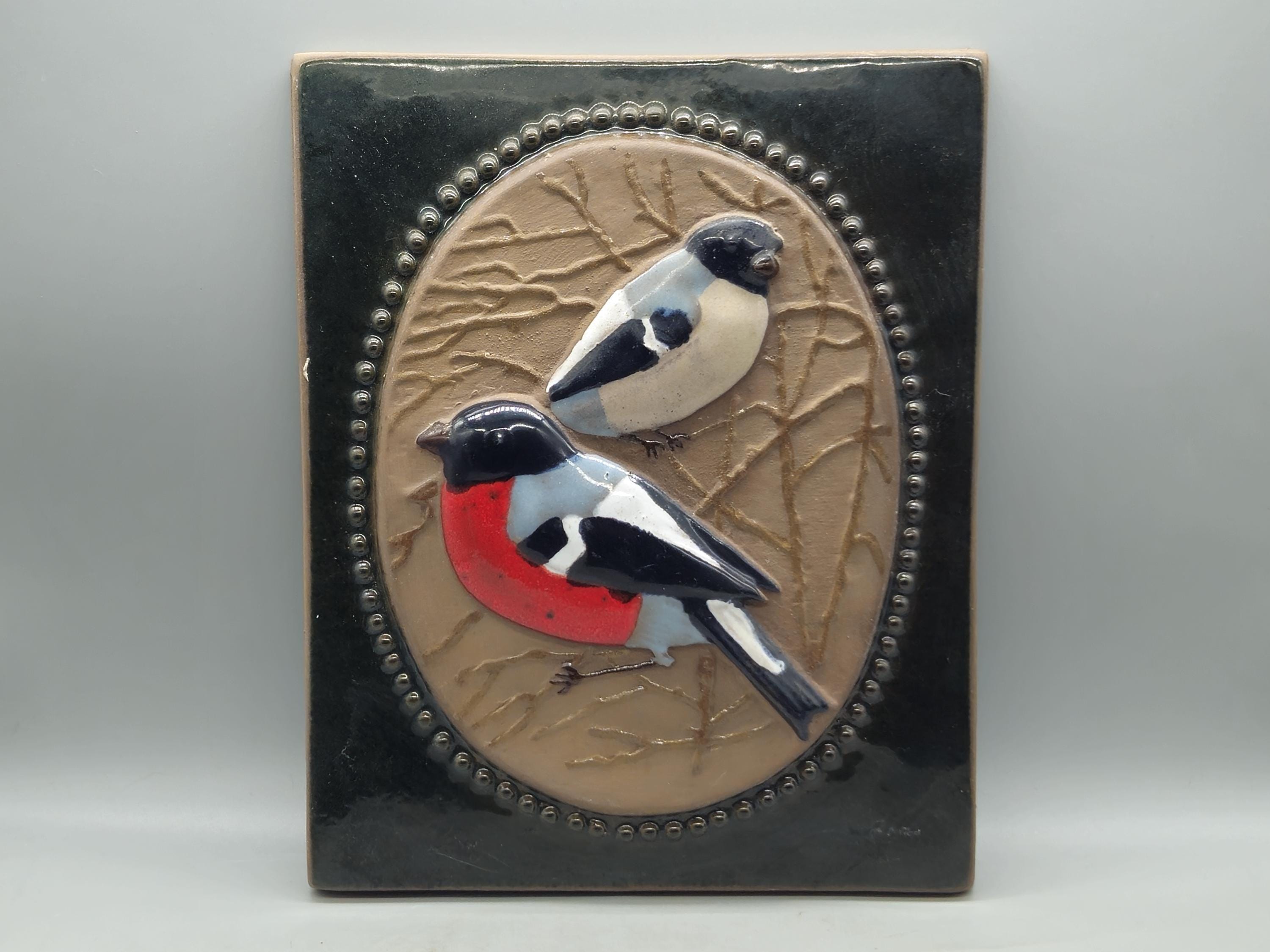 Vintage Jie Gantofta Sweden Ceramic Wall Plaque, Designed by Aimo