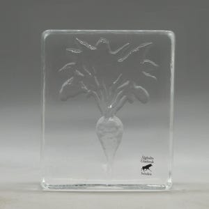 Vintage Älghults Glasbruk Sweden Glass Carrot Motive Paperweight | Vintage Swedish Glasswork