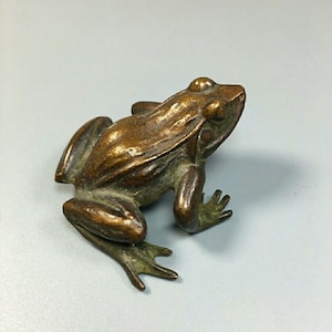 Solid Copper Frog Statue Vintage Copper Handmade Animal Statue Ornament Home Decor Accessory Table Decoration