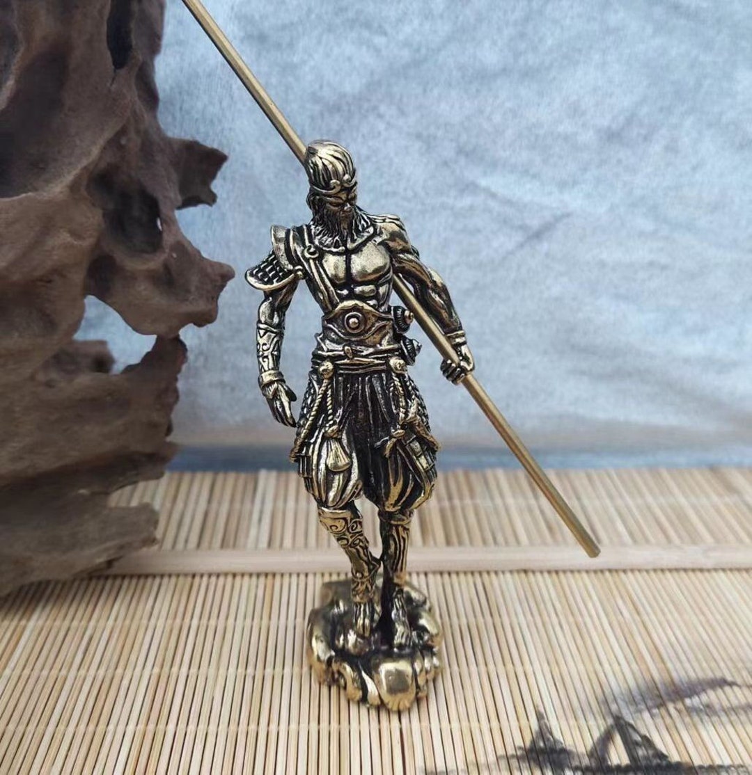Handmade Brass Monkey King Sculpture/home/study/office/desktop
