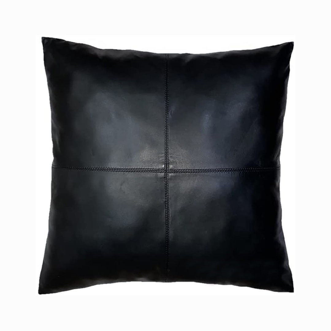 Genuine Leather Cushion Cover Sofa Square Pillow Cover Case Etsy