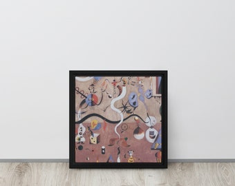 Carnaval d'Arlequin (ハーレクインのカーニバル) - ジョアン ミロ額入りアートワーク | 12インチ×12インチ、12インチ×16インチ、16インチ×16インチ