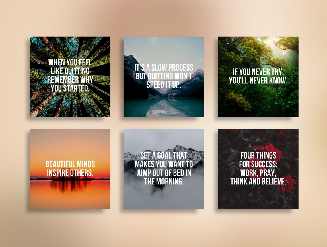 365 Days Motivational Quotes Nature Theme, Instant Download ...