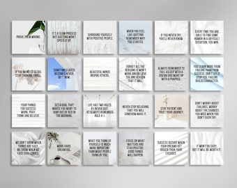 365 Days Motivational Quotes White Fully Editable Canva Theme, Instant Download Inspirational Social Media Image Quotes, Instagram Content