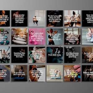 365 Days Motivational Quotes Gym Theme, Instant Download Inspirational Social Media Postings, Content Creatives, Instagram, Image Quotes