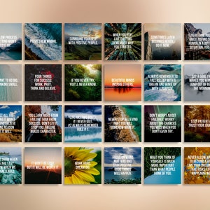 365 Days Motivational Quotes Nature Fully Editable Canva Theme, Instant Download Inspirational Social Media Image Quotes, Instagram Content