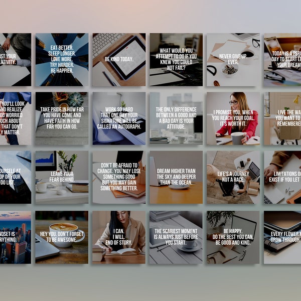 365 días Citas motivacionales Negocios Tema Canva totalmente editable, Descarga instantánea Citas inspiradoras de imágenes de redes sociales Contenido de Instagram