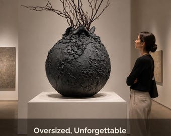 Handmade S to XXLarge Wabi Sabi vase sculpture| Paper mache| Texture vase | Japandi | Pottery clay  Made to Order| Homeware gift; floor vase