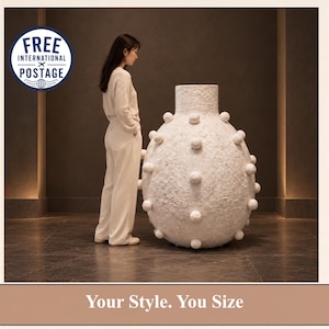 Tall vase Floor vase Extra Large Planter Oversize floor vase Large clay vase  Large Paper mache  Wabi sabi vase Japandi Style