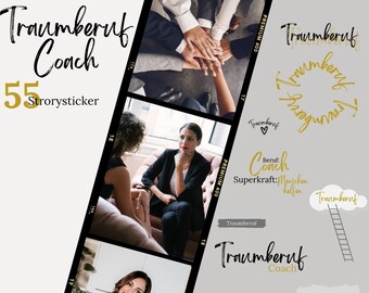 55 Instagram Storysticker zum Thema Traumberuf / Coach (digital)