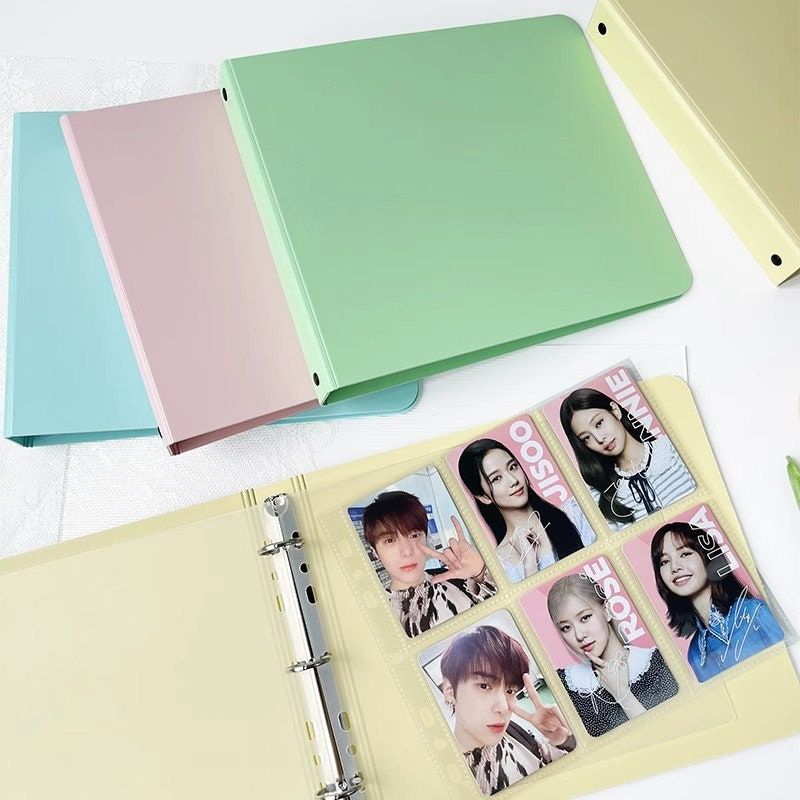 A5 Candy Color Leather Binder Kpop Photocards Cover
