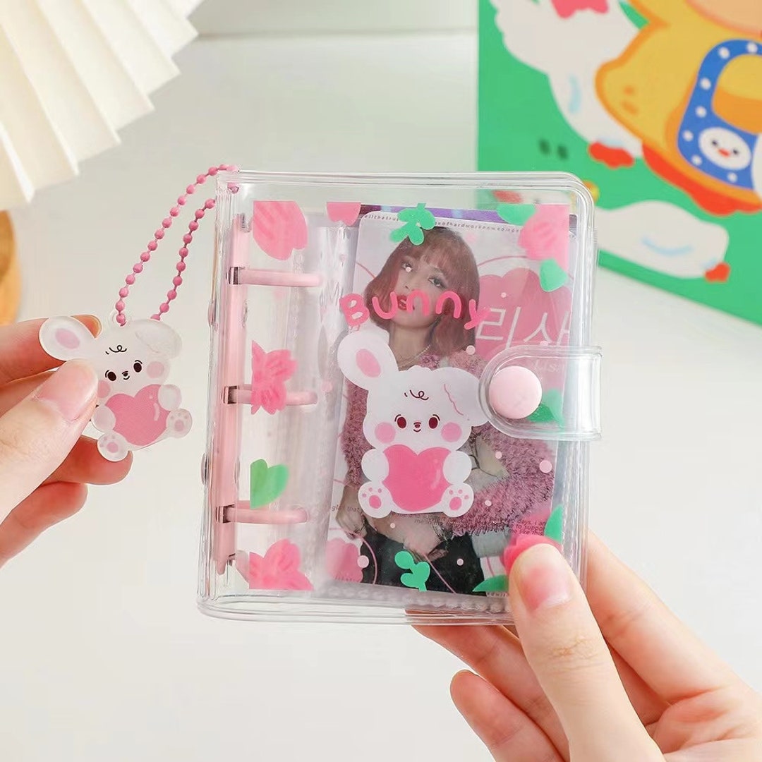 3 ring mini binder cute cartoon bear bunny clear 1pc 3 inch etsy