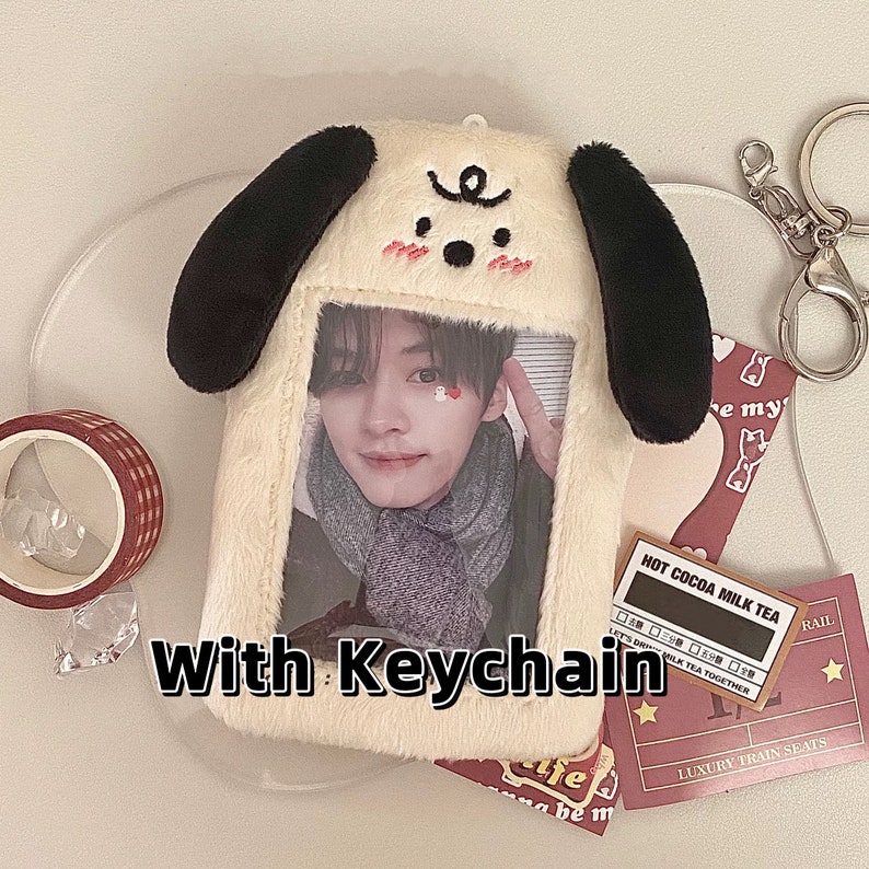 Cute Corgi Dog Plush Kpop Photocard Holder Keychain Cute - Etsy