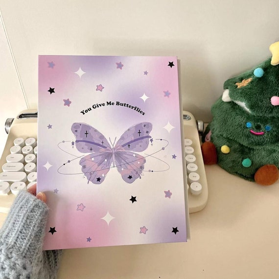 A5 Butterfly Composition Hardcover Binder Kpop Photocard Binder 6 Ring  Planner Binder Kpop Collect Book Journal Scrapbook 