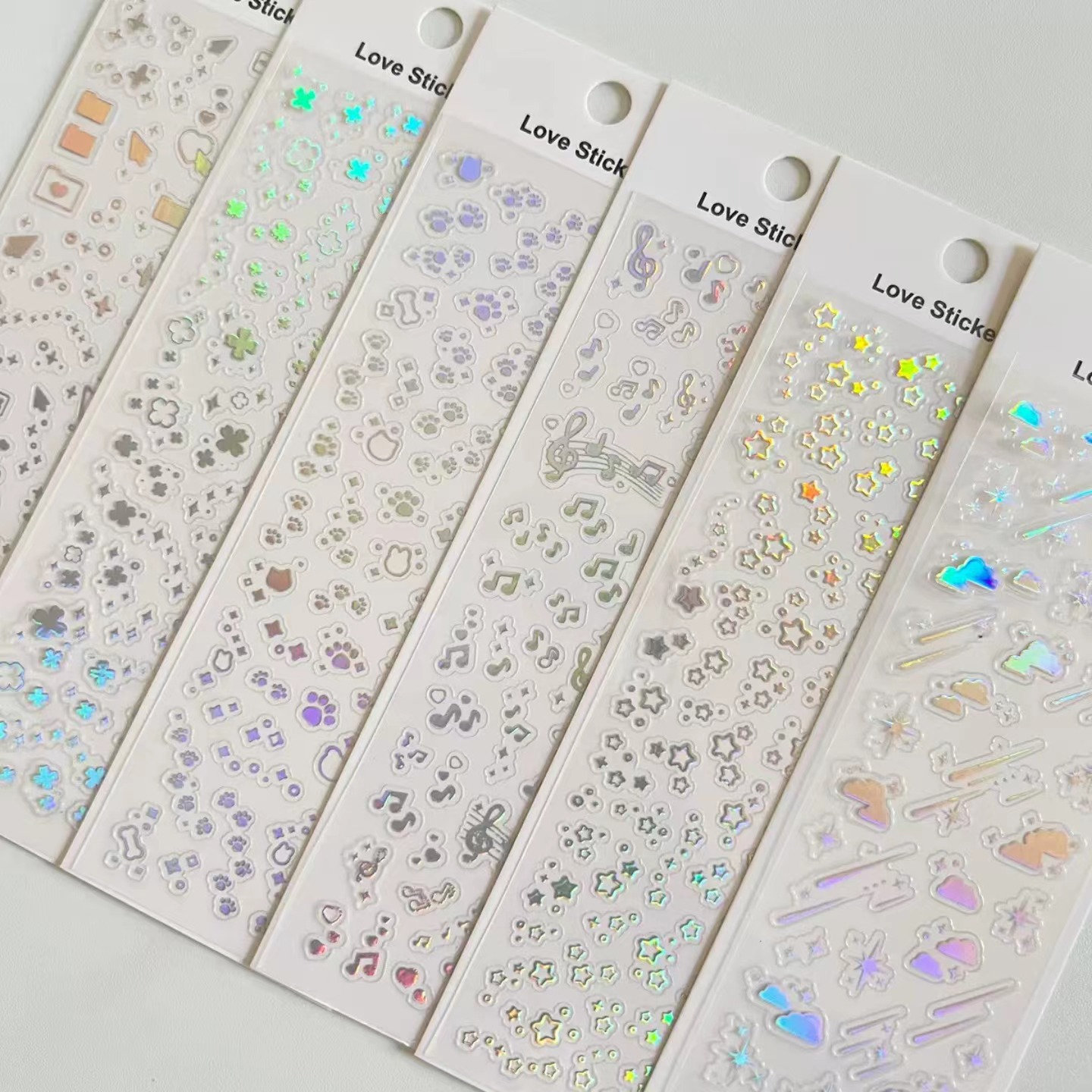 Extra Small Star Stickers Set of 490 Silver Holo Deco Glitter 