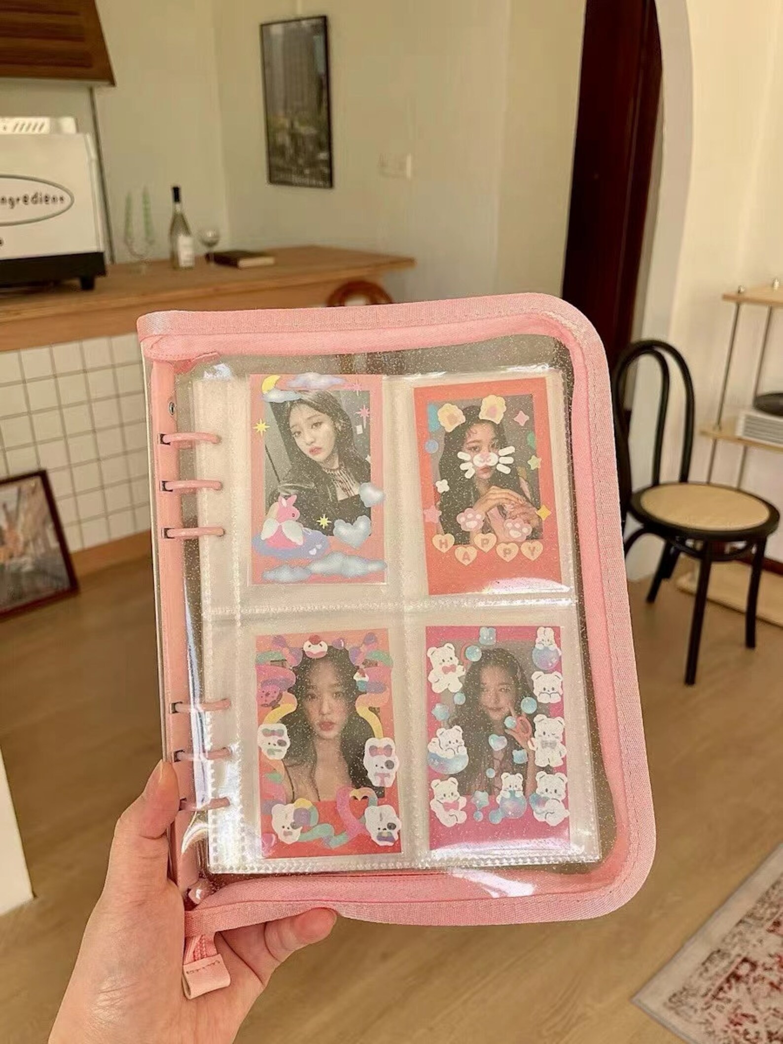 A5 A6 Kpop Photocard Binder Glitter Zipper Bag Collect Book 3 Etsy
