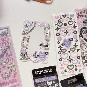 Kpop Polco Glitter Stary Holographic Deco Mini Cute Sticker Heart Phone ...