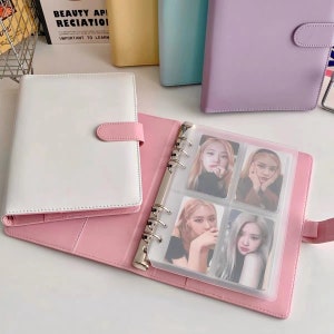 A5 PVC Photo Album, with Inner 6 Ring Photocard Binder and Pages Sheets,  for 3 Inch Photo Collection, Rectangle, White, 244x186x37.5mm, compartment