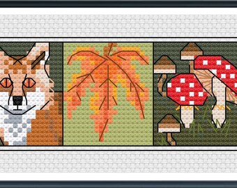 Autumn Cross Stitch - Rustling Leaves Bookmark Pattern
