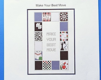 Games Cross Stitch (Sampler) Pattern, A4 PDF (Digital Download)