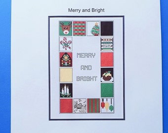 Christmas Cross Stitch (Traditional) - Merry and Bright Christmas Sampler