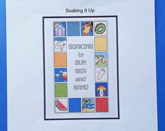 Summer Sun Cross Stitch - Soaking It Up Sampler