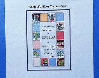 Cactus Cross Stitch - When Life Gives You a Cactus Sampler