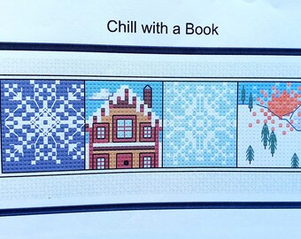 Winter Cross Stitch (Bookmark) - Chill with a Book Bookmark
