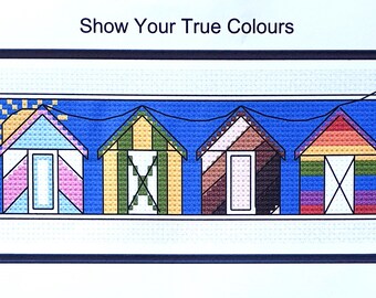 Beach Boxes (Pride) Cross Stitch - Show Your True Colours Bookmark