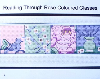 Oriental Spring Cross Stitch (Bookmark) - Reading Through Rose Colored Glasses Bookmark