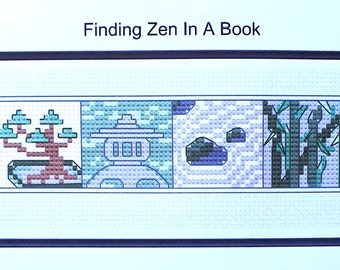 Zen Cross Stitch (Bookmark) - Finding Zen in a Book Bookmark